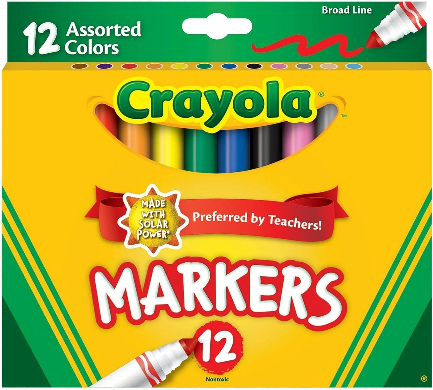 CRAYOLA MARKERS CONICAL TIP 12/SET