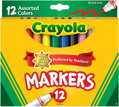 CRAYOLA MARKERS CONICAL TIP 12/SET