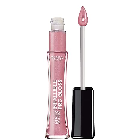 L’Oreal Paris Makeup Infallible 8 Hour Hydrating Lip Gloss, Pink Opal, 0.21 Fl Oz (Pack of 2)