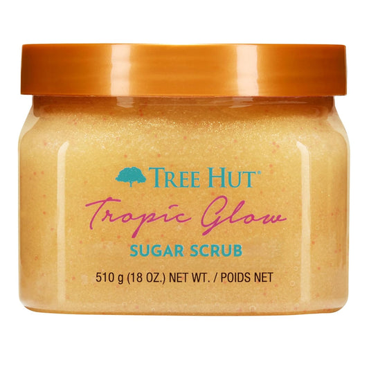 Tree Hut Tropic Glow Body Scrub, Exfoliating & Hydrating Sugar Scrub with Shea Butter & Essential Oils, Smooth Skin, Body Exfoliator For All Skin Types, Self Care Gifts for Women, Vegan, 18 Oz