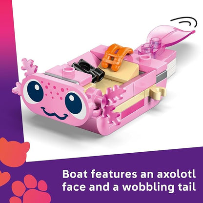 LEGO Friends Axolotl Adventure Boat Building Toy for Girls & Boys - Pretend Play Set for Kids, Ages 5+ - W/Leo Minidoll, Alba Microdoll, 2 Toy Pets, & Accessories - Gift Idea for Birthdays - 42681