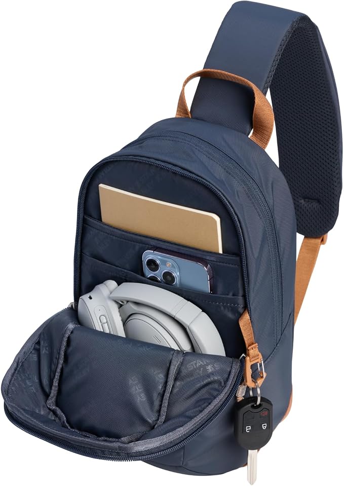 STANLEY Vitalize Crossbody Bag | Hydration Sling with Zippered Drinkware Compartment | Adjustable Strap | Multiple Storage Pockets | Durable Recycled Fabric | Twilight