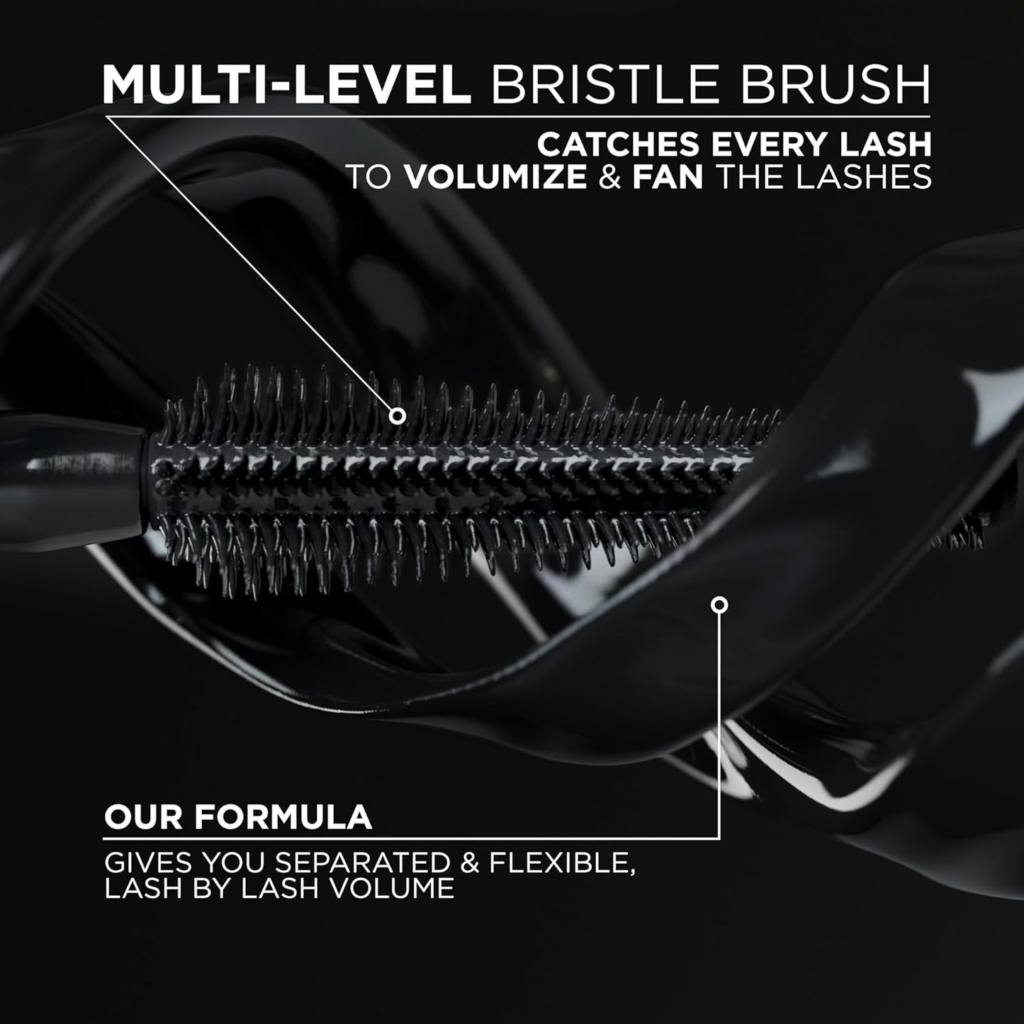 L'Oreal Paris Voluminous Panorama Mascara, Volumizing and Lengthening Mascara, Waterproof Longwear and Smudge Resistant Make Up, Black, 0.31 Fl Oz
