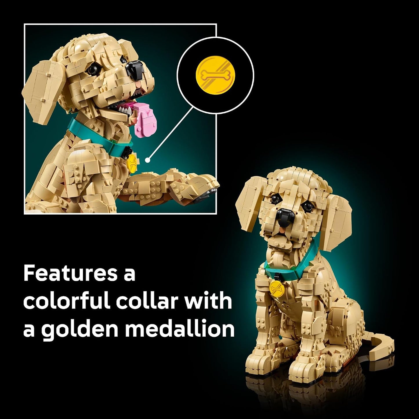 LEGO Icons Golden Retriever Puppy Building Set for Adults, Ages 18+ - Gift for Birthdays - Decor for Home, Bedroom, or Book Shelf - Posable Dog Figure - 11384