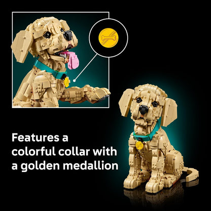 LEGO Icons Golden Retriever Puppy Building Set for Adults, Ages 18+ - Gift for Birthdays - Decor for Home, Bedroom, or Book Shelf - Posable Dog Figure - 11384