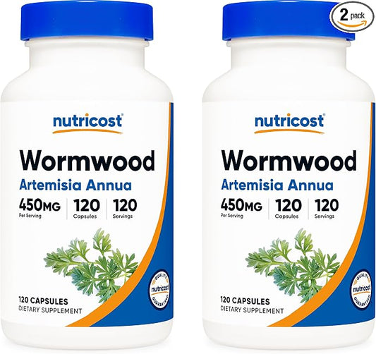 Nutricost Wormwood Capsules 450mg, 120 Capsules, Gluten-Free & GMO-Free (Pack of 2)
