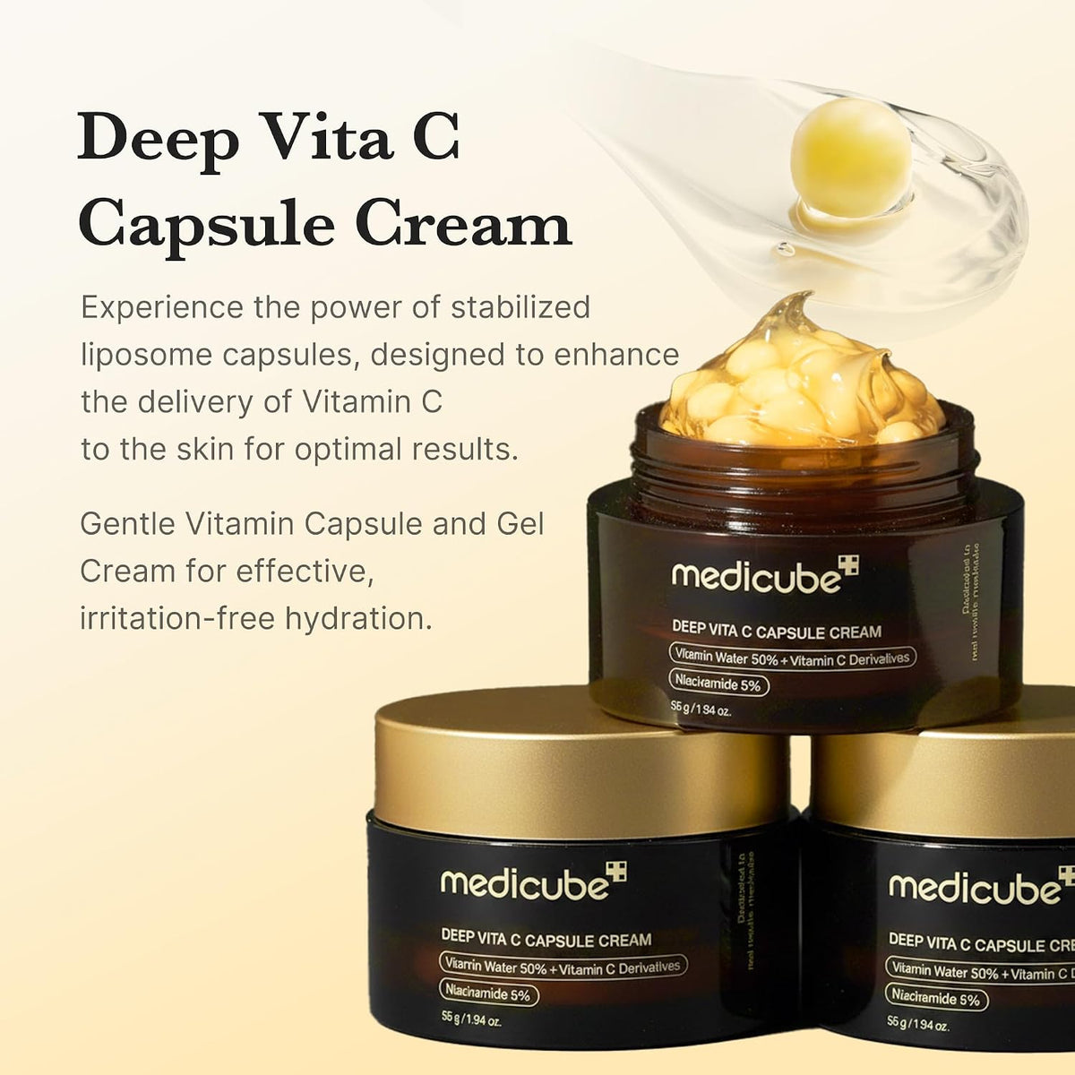 medicube Retinol & Vitamin C Radiance Duo: Retinol Boosting Serum and Deep Vita Capsule Cream | Peptides, Vitamin C Capsules for Fimer-Looking Skin, Radiance and Dull Skin | Korean Skincare