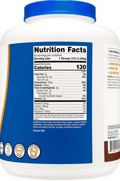 Nutricost Whey Protein Concentrate (Chocolate) 5LBS (Pack of 2)