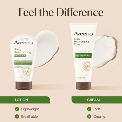 Aveeno Daily Moisturizing Face Lotion, Fragrance-Free, 5 Ounce (Pack of 12)