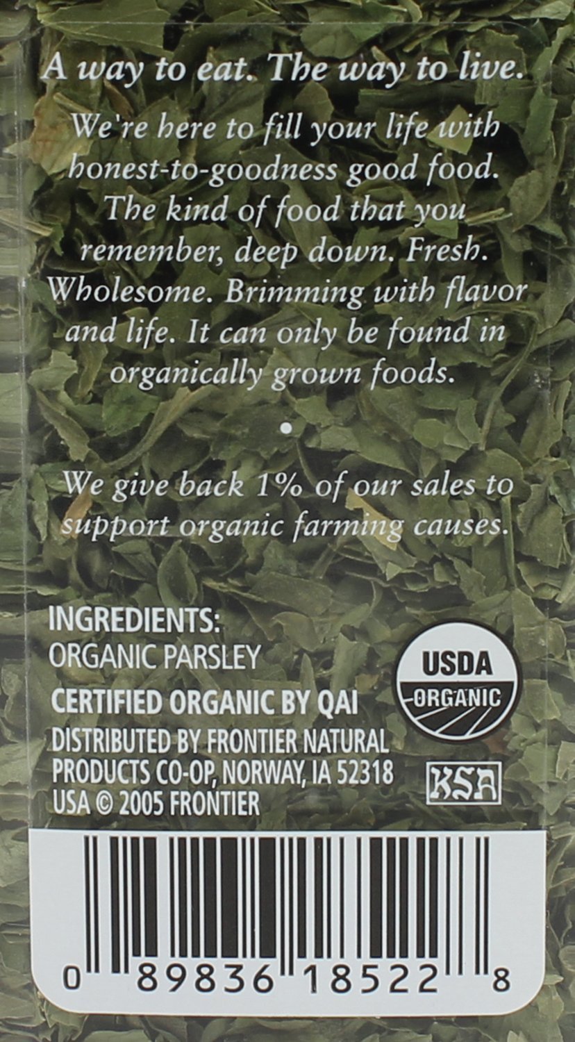 Simply Organic Parsley Flakes, 0.26-Ounce Jar, Fresh, Green-Leafy Taste, Vibrant Color Italian Parsley, Kosher, Organic (Pack of 2)