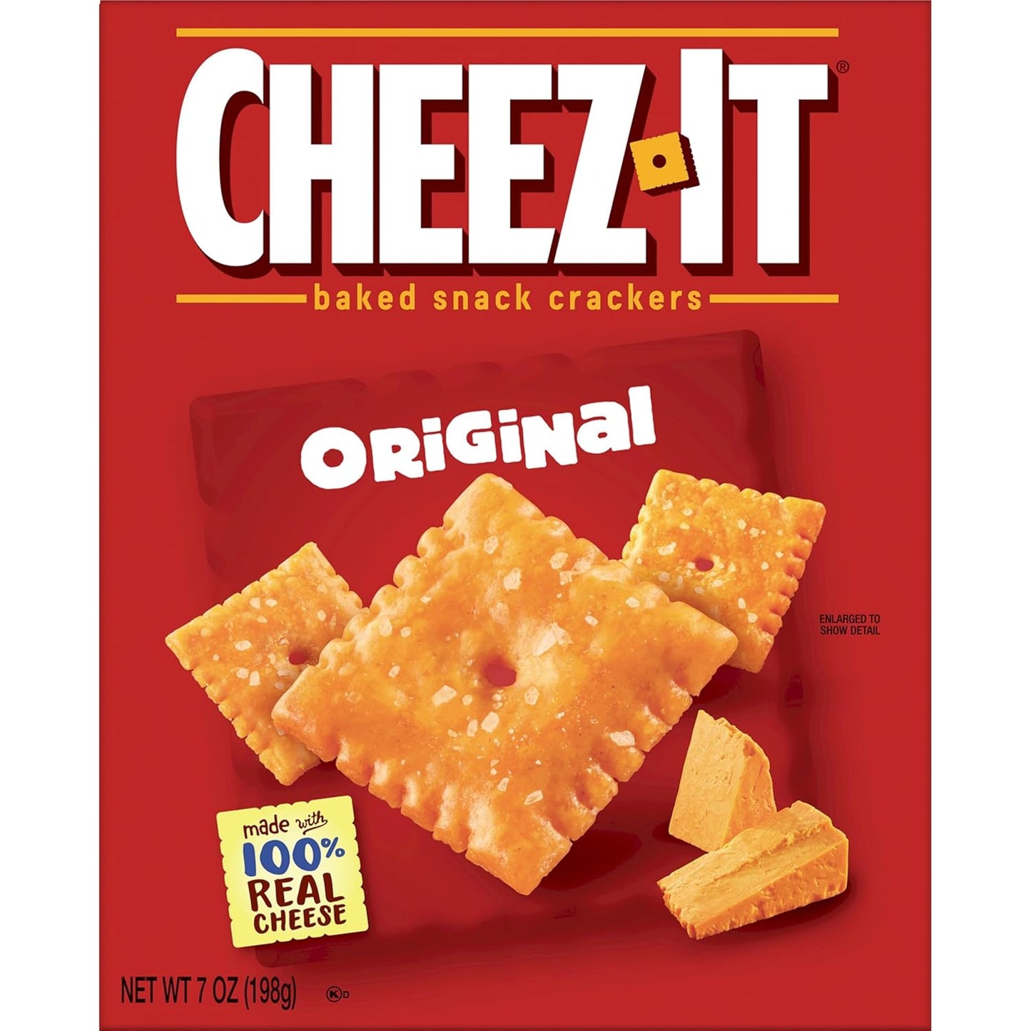 Cheez-It Cheese Crackers, Baked Snack Crackers, Lunch Snacks, Original, 7oz Box (1 Box)