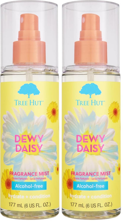 Tree Hut Dewy Daisy Hair & Body Mist, Spritz On for a Refreshed Feel or Layer with Your Favorite Scents, Versatile Body Spray, 6 Fl Oz. (Pack of 2)