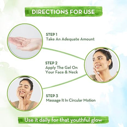 Mamaearth Aloe Ashwagandha Gel with Aloe Vera & Ashwagandha for Youthful Glow | Deeply Hydrates & Moisturizes Skin | Non Sticky & Paraben Free | 10.14 Fl Oz (300ml) | Lightweight gel texture suitable for daily skincare routines.