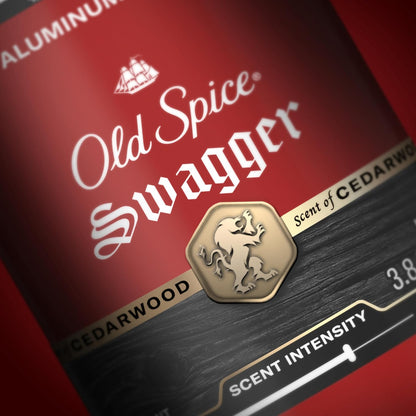 Old Spice Aluminum Free Deodorant for Men, 24/7 Protection to Eliminate Odors, 24/7 Freshness & Lasting Scent, Swagger with Lime & Cedarwood Scent, 3.8 oz