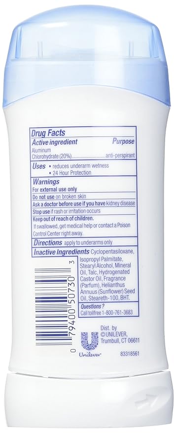 Dove Invisible Solid Anti-Perspirant/Deodorant, Original Clean, 2.6 Oz (Pack of 3)