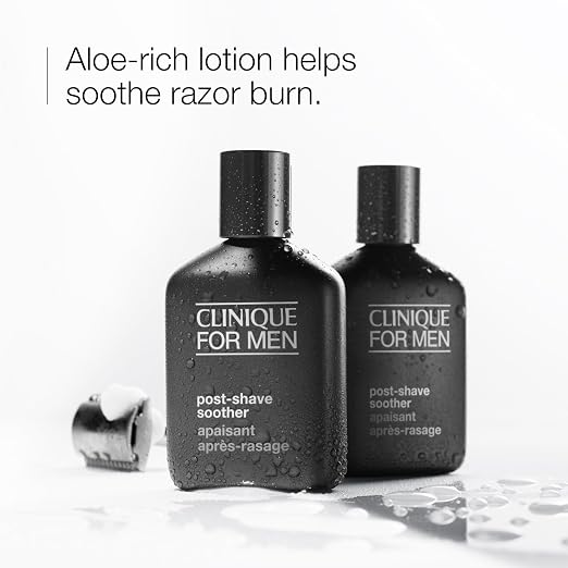 Clinique For Men Post-Shave Soother Face Lotion With Aloe Vera | Hydrating + Soothes Razor Burn | Aftershave For Men, 2.5 Fl Oz