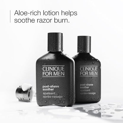 Clinique For Men Post-Shave Soother Face Lotion With Aloe Vera | Hydrating + Soothes Razor Burn | Aftershave For Men, 2.5 Fl Oz