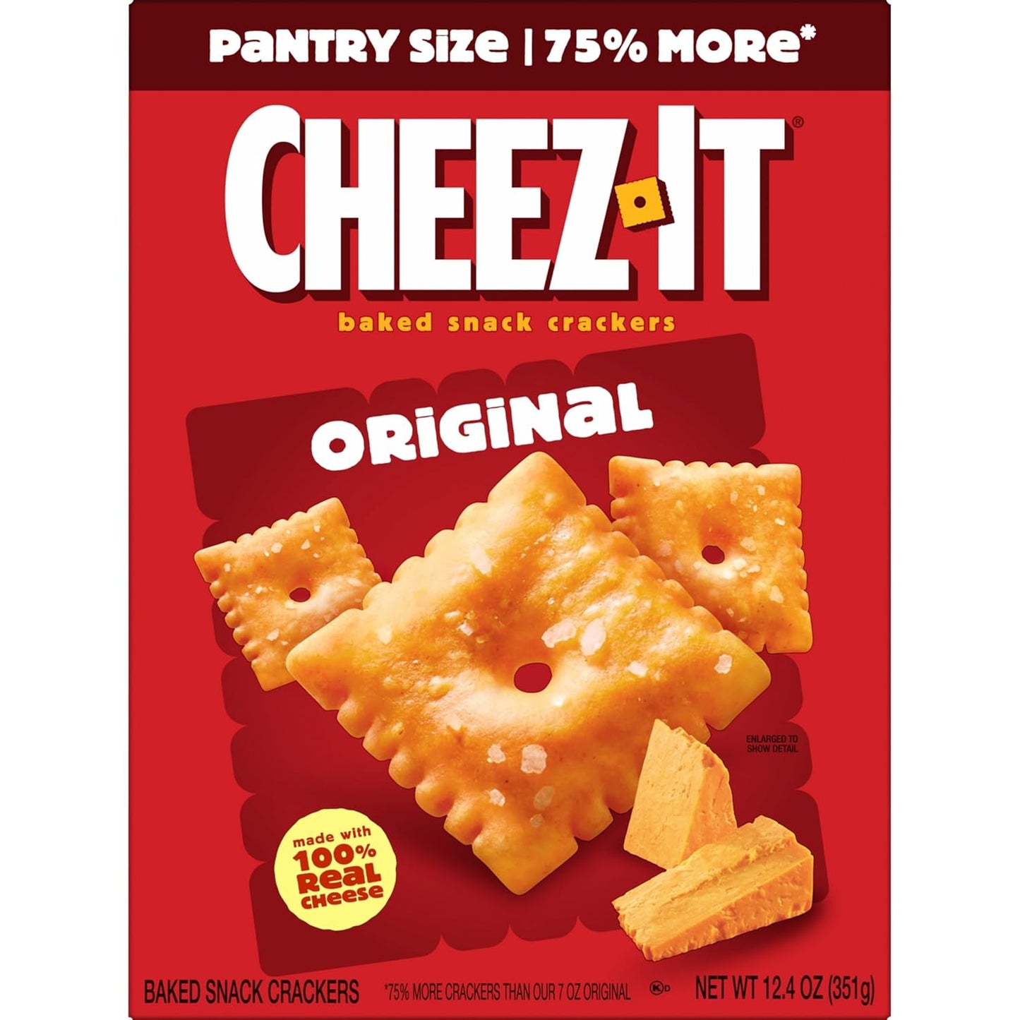Cheez-It Cheese Crackers, Baked Snack Crackers, Lunch Snacks, Original, 12.4oz Box (1 Box)