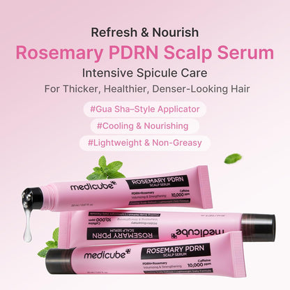 medicube Scalp Nourishment & Strengthening Duo: Deoxyribose Cooling Serum & Rosemary PDRN Nourishing Serum, Korean Hair Care