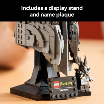 LEGO Icons The Lord of The Rings: Sauron's Helmet - Building Set for Adults, Ages 18+ - Bedroom, Home Office, Book Shelf Decor - W/Sauron Minifigure - Gift for Birthdays - 11373