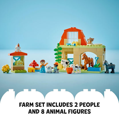 LEGO DUPLO Town Caring for Animals at The Farm 10416 | Back to School Gift for Students, Building Toy, Girls & Boys, Ages2+, Fine Motor Skills, Large Bricks, 74 pieces