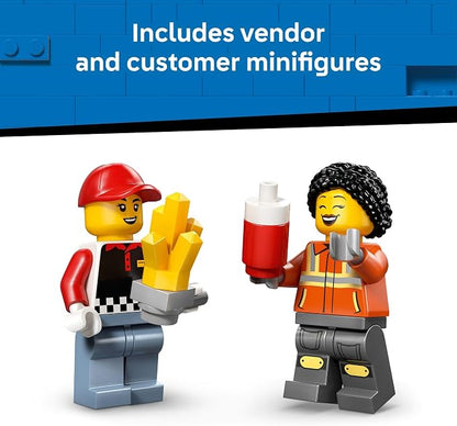 LEGO City Fries Food Truck Building Toy for Kids - Pretend Play Truck Toy for Boys & Girls, Ages 5+ - Mobile Restaurant Playset W/2 Minifigures & Detachable Kiosk - Gift Idea for Birthdays - 60488