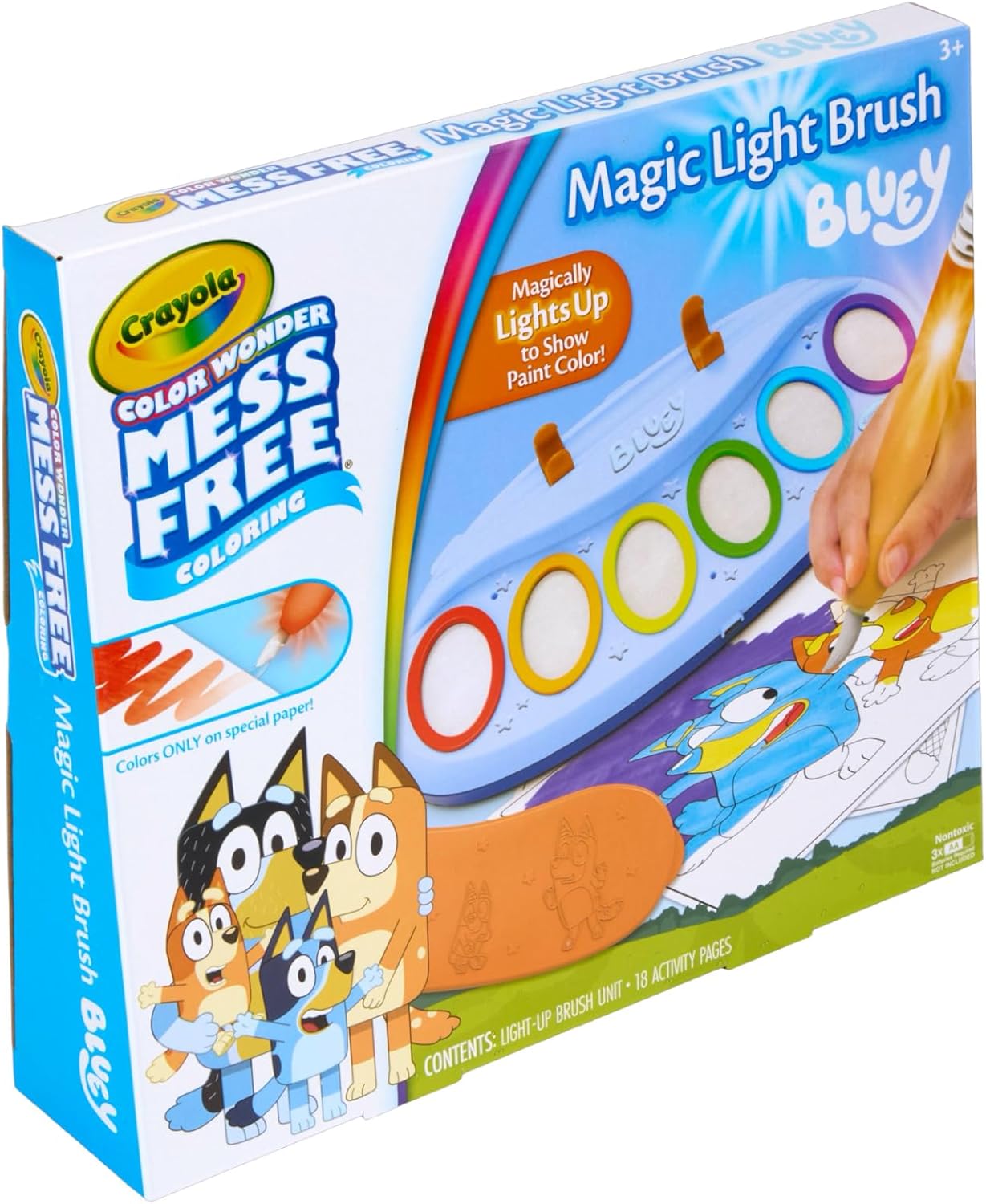 Crayola Bluey Color Wonder Magic Light Brush, Mess Free Painting Station for Kids, Gifts, Toddler Bluey Toys & Activities, Ages 3+