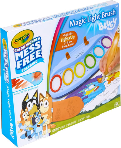 Crayola Bluey Color Wonder Magic Light Brush, Mess Free Painting Station for Kids, Gifts, Toddler Bluey Toys & Activities, Ages 3+