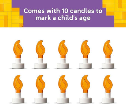 LEGO Birthday Party Cake - Building Toy for Boys & Girls, Ages 7+ - Birthday Decoration with 10 Candle Accessories - Craft for Kids - 40815
