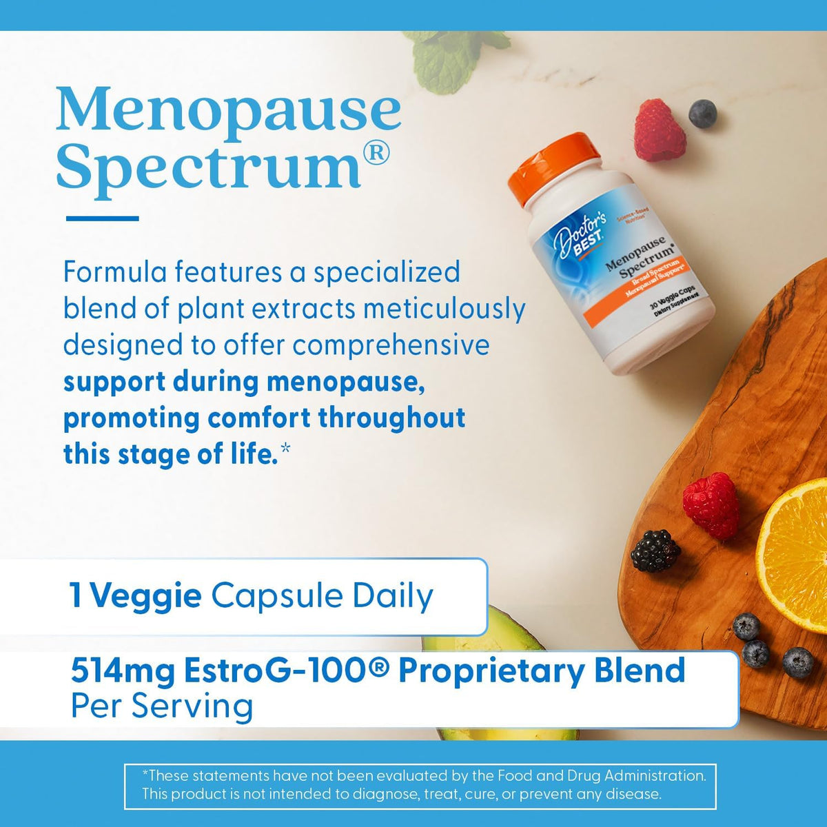 Doctor's Best Menopause Spectrum with EstroG-100, Gluten Free, 30 Veg Caps