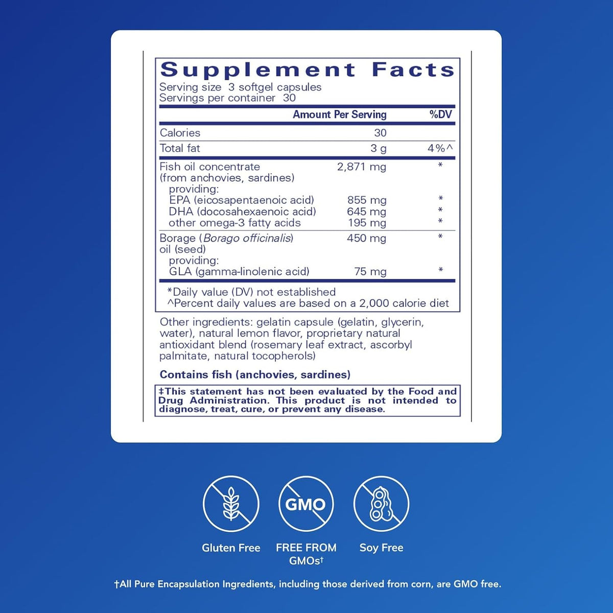Pure Encapsulations VisionPro EPA/DHA/GLA, 90 Softgel Capsules