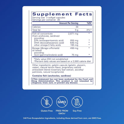 Pure Encapsulations VisionPro EPA/DHA/GLA, 90 Softgel Capsules