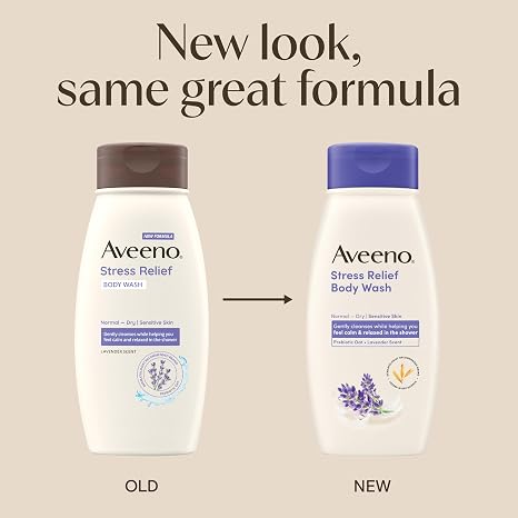 Aveeno Stress Relief Body Wash, Lavender Scent, 18 fl. oz