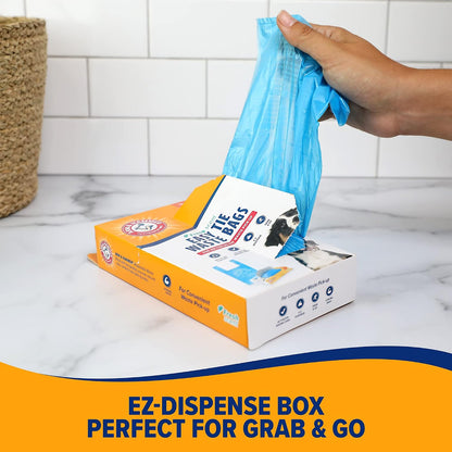 ARM & HAMMER 71041 Easy-Tie Waste Bags, Blue, 75 Count - Pack of 4