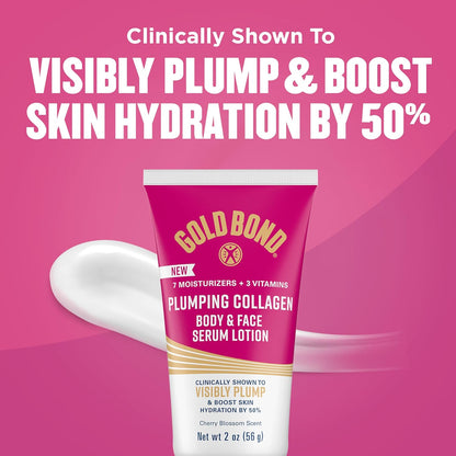 Gold Bond Plumping Collagen Body & Face Serum Lotion, Cherry Blossom Scent