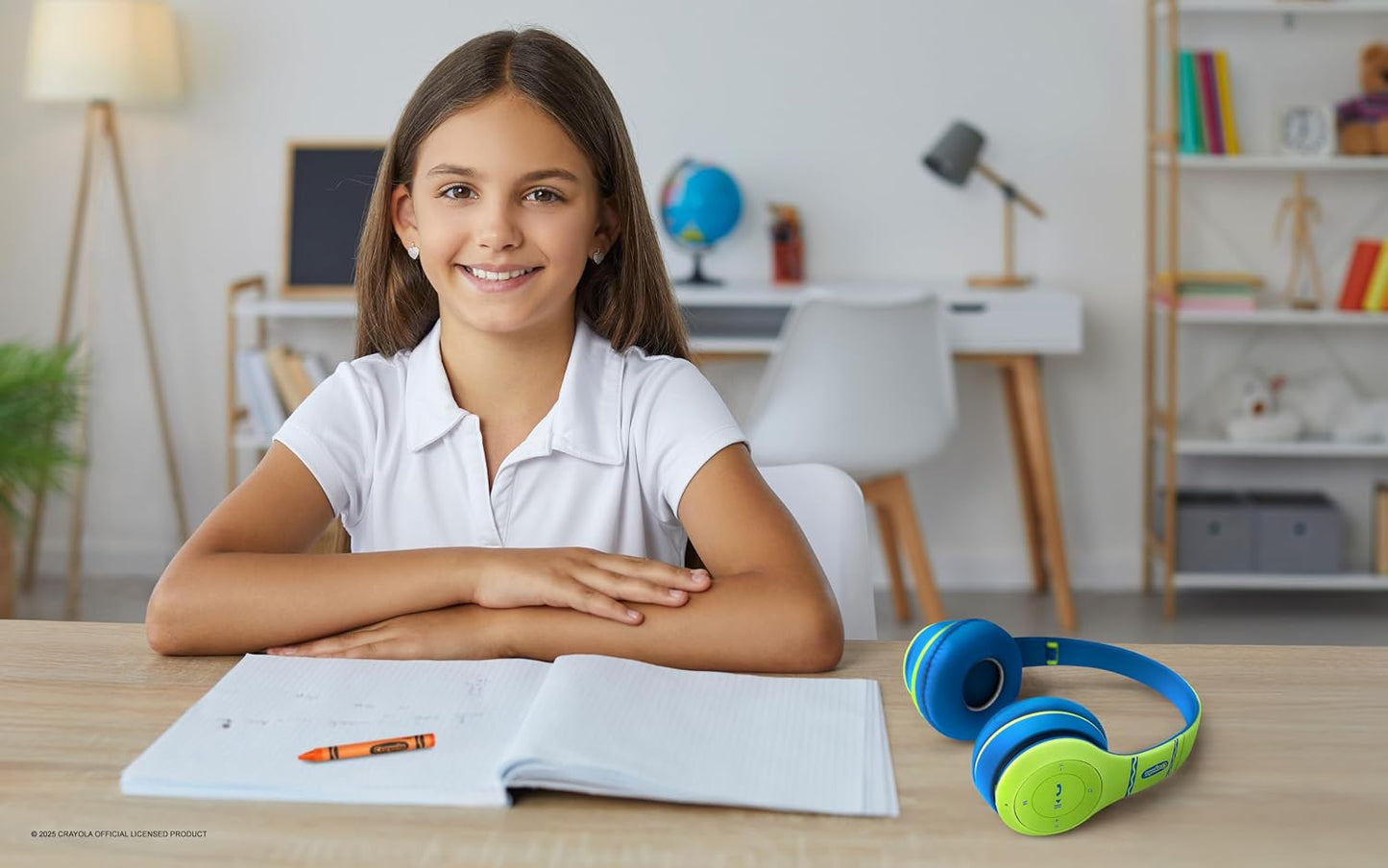 Crayola Kids Over Ear Headphones, Wireless Headphones with Microphone | Lightweight Comfortable Head Phones for Home Travel, Bluetooth 5.0, 5H Playtime, Rechargeable, Hi-Res Sound Audio, FM Radio