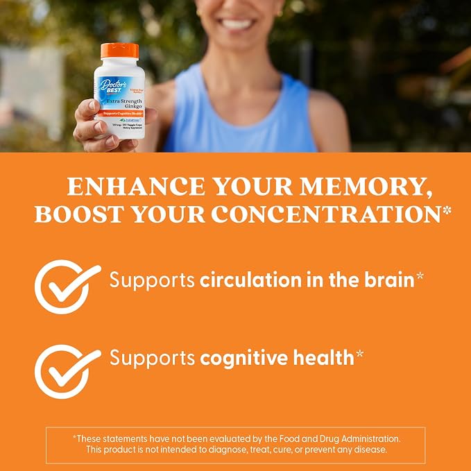 Doctor's Best Extra Strength Ginkgo Biloba Capsules 120 mg, 120 Veg Caps
