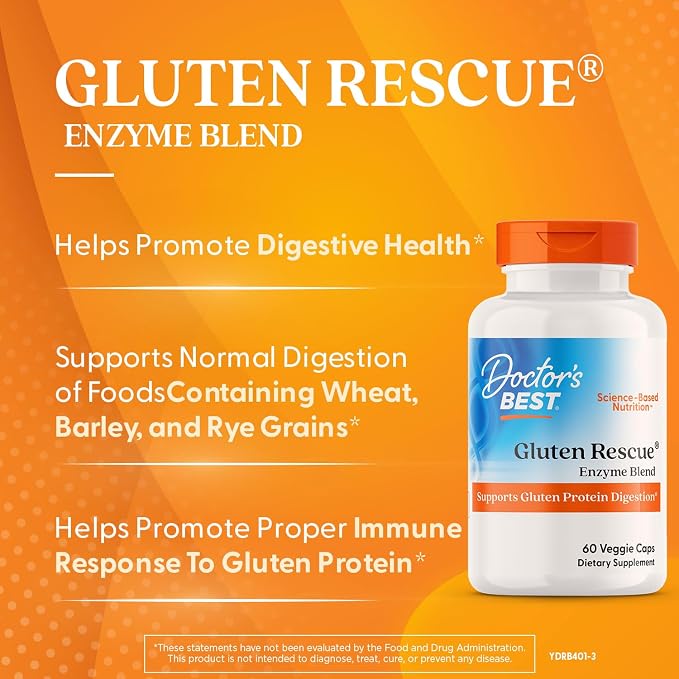 Doctor's BEST Gluten Rescue, Protease Enzyme Blend, 60 Ct Veg Caps