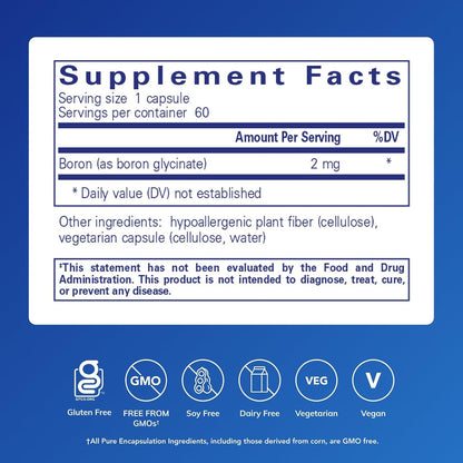 Pure Encapsulations Boron (Glycinate), 60 Capsules