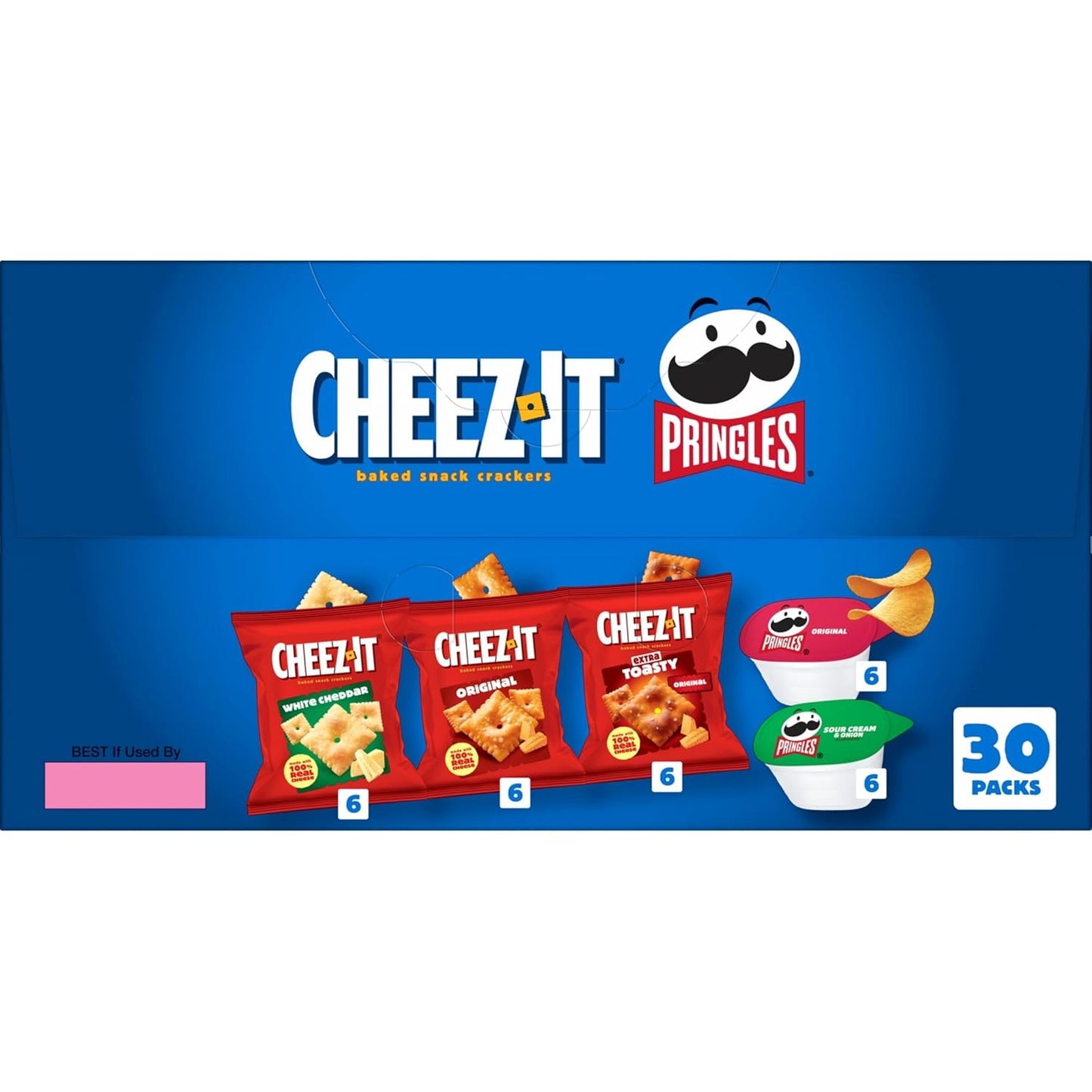 Cheez-It, Pringles, Salty Snacks, Party Size, Variety Pack, 26.58oz Box (30 Packs)