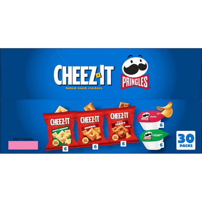 Cheez-It, Pringles, Salty Snacks, Party Size, Variety Pack, 26.58oz Box (30 Packs)