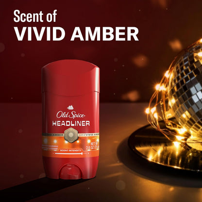 Old Spice Antiperspirant Deodorant for Men, 24/7 Sweat & Odor Protection, 24/7 Signature Scent & Lasting Freshness, Invisible Solid, Headliner with Black Currant, Leather, & Amber Scent, 2.6 oz
