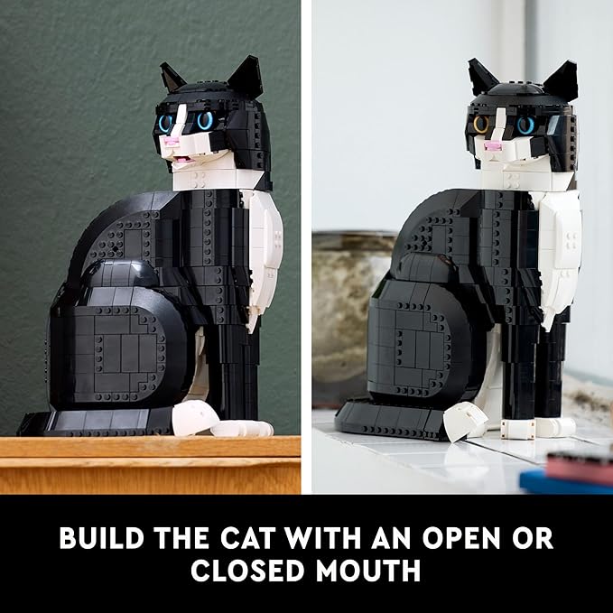 LEGO Ideas Tuxedo Cat - Building Sets for Adults, Ages 18+ - DIY Crafts Kit for Home Decor, Living Room or Bedroom - Gift for Animal Lovers - 21349