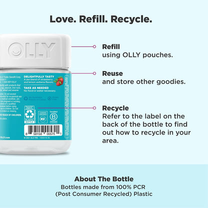 OLLY Goodbye Stress, Stress Support* Supplement, 50mg L-Theanine - 42 Count