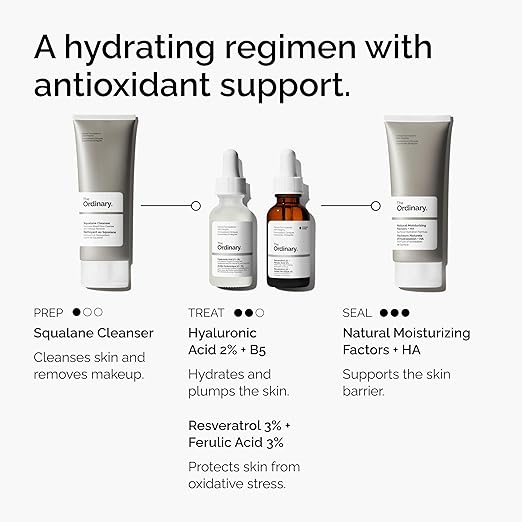 The Ordinary Resveratrol 3% + Ferulic Acid 3%, Antioxidant Serum for Anti-Aging, 1 Fl Oz