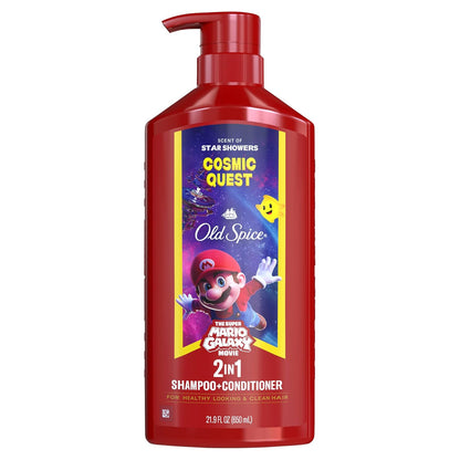 Old Spice Mens 2-in-1 Shampoo and Conditioner, Cosmic Quest, x The Super Mario Galaxy Movie, 21.9 fl oz