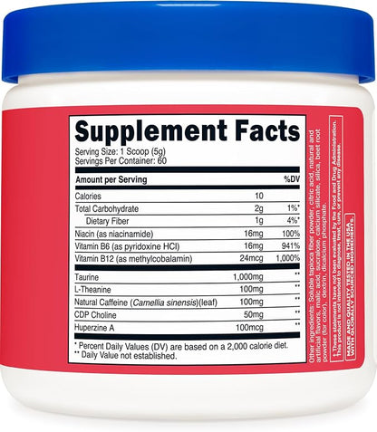 Nutricost Energy Complex Powder (Strawberry Kiwi) 300 Grams, 60 Servings