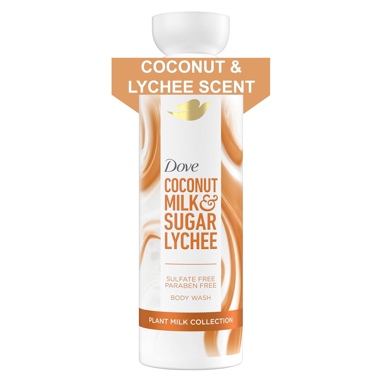 Dove Plant Milk Body Wash Coconut & Lychee, 17.5 fl oz I Plant milk body wash with coconut milk blend and tropical lychee scent for soft, moisturized and healthy-looking skin