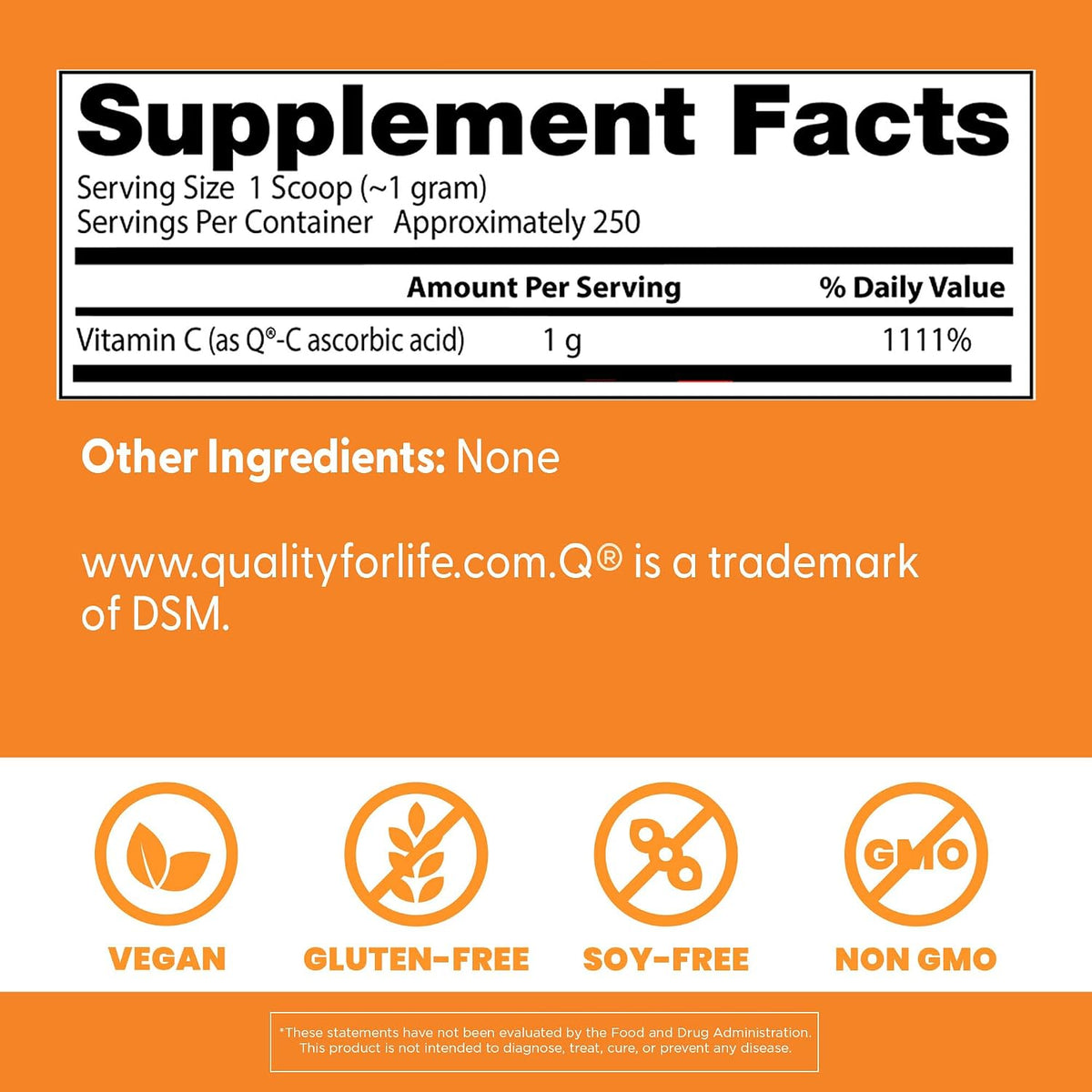 Doctor's Best Pure Vitamin C Powder (as Q-C Ascorbic Acid), Non-GMO, 8.8 oz