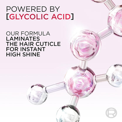 L'Oreal Paris Elvive Glycolic + Gloss High Shine Leave-In Hair Serum, Smooths Dull, Porous Hair Into High-Shine, Glossy Hair, 4.4 Fl Oz